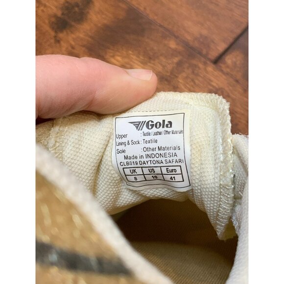 Gola Cream & Tan Suede Animal Print Lace-Up Sneakers, Size 10 | 41 - Picture 8 of 8